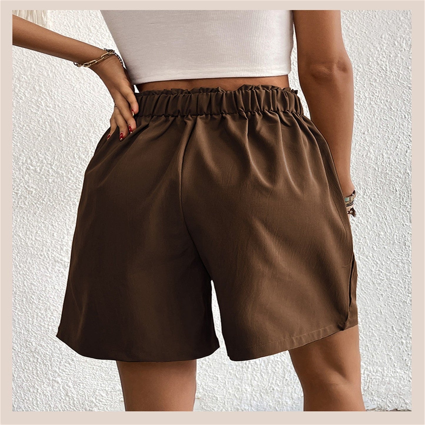 JuliaFashion - 2024 Slim Buttoned Solid Casual Short Shorts