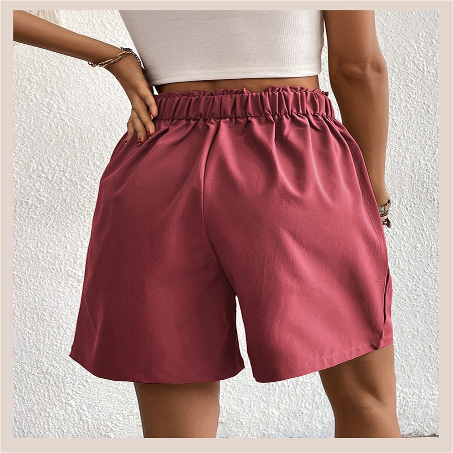JuliaFashion - 2024 Slim Buttoned Solid Casual Short Shorts