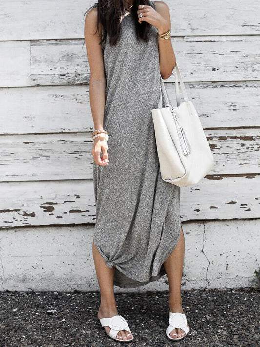 JuliaFashion - 2024 Simple As Can Be Seamless Midi Dress