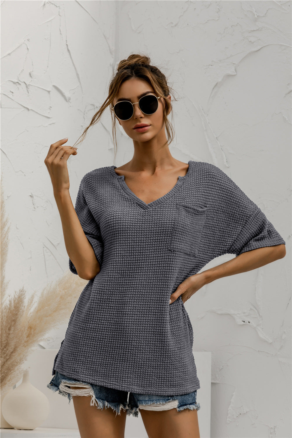 V-neck Loose Casual Shirts