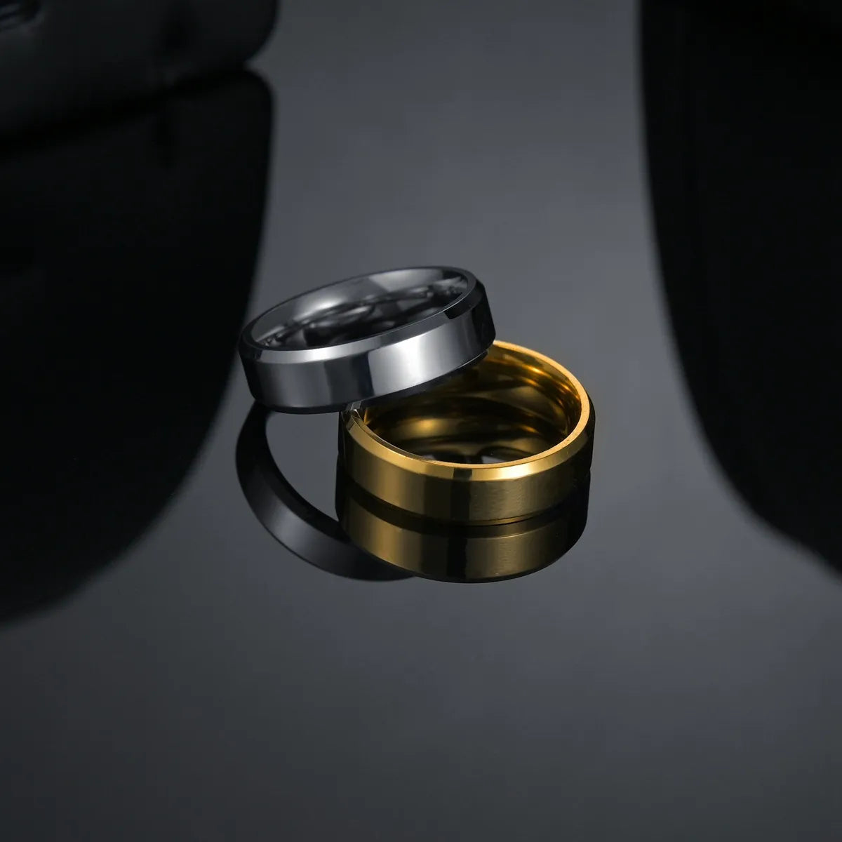 JuliaFashion-Custom Engraved Stainless Steel Black Ring