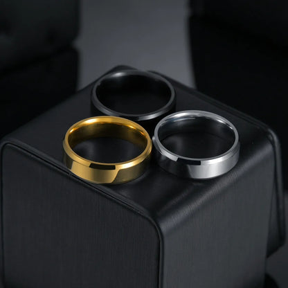 JuliaFashion-Custom Engraved Stainless Steel Black Ring