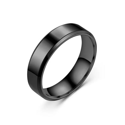 JuliaFashion-Custom Engraved Stainless Steel Black Ring