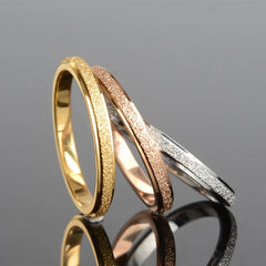 JuliaFashion - 2024 Thin Stackable Stainless Steel Wedding Ring