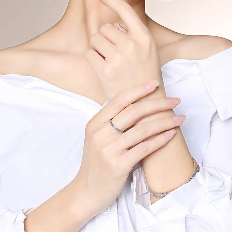 JuliaFashion - 2024 Thin Stackable Stainless Steel Wedding Ring
