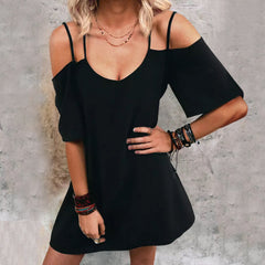 JuliaFashion-Bohemia Leaves Print Spaghetti Strap Boho Dress