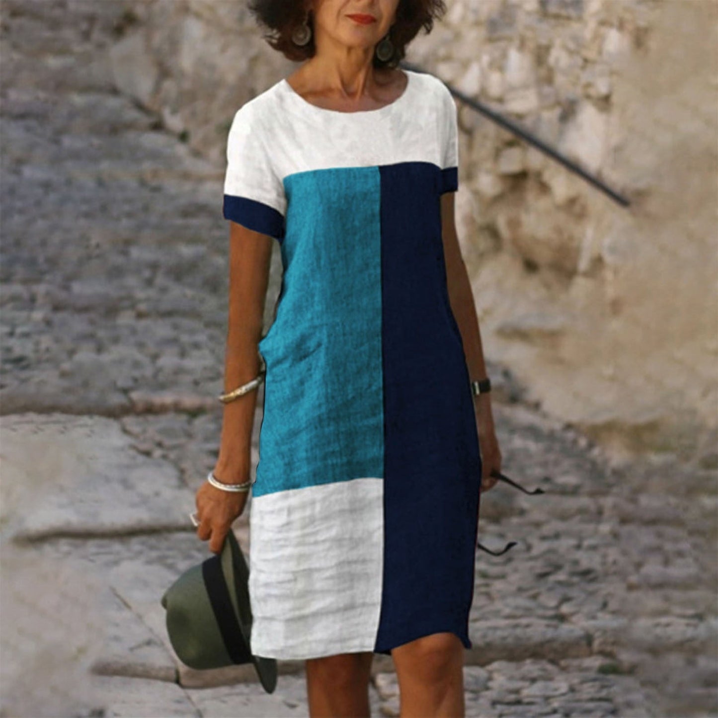 JuliaFashion-Linen Holiday Bohemia Beach Party Boho Dress