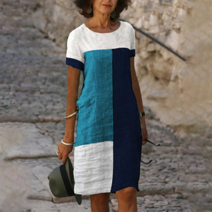 JuliaFashion-Linen Holiday Bohemia Beach Party Boho Dress