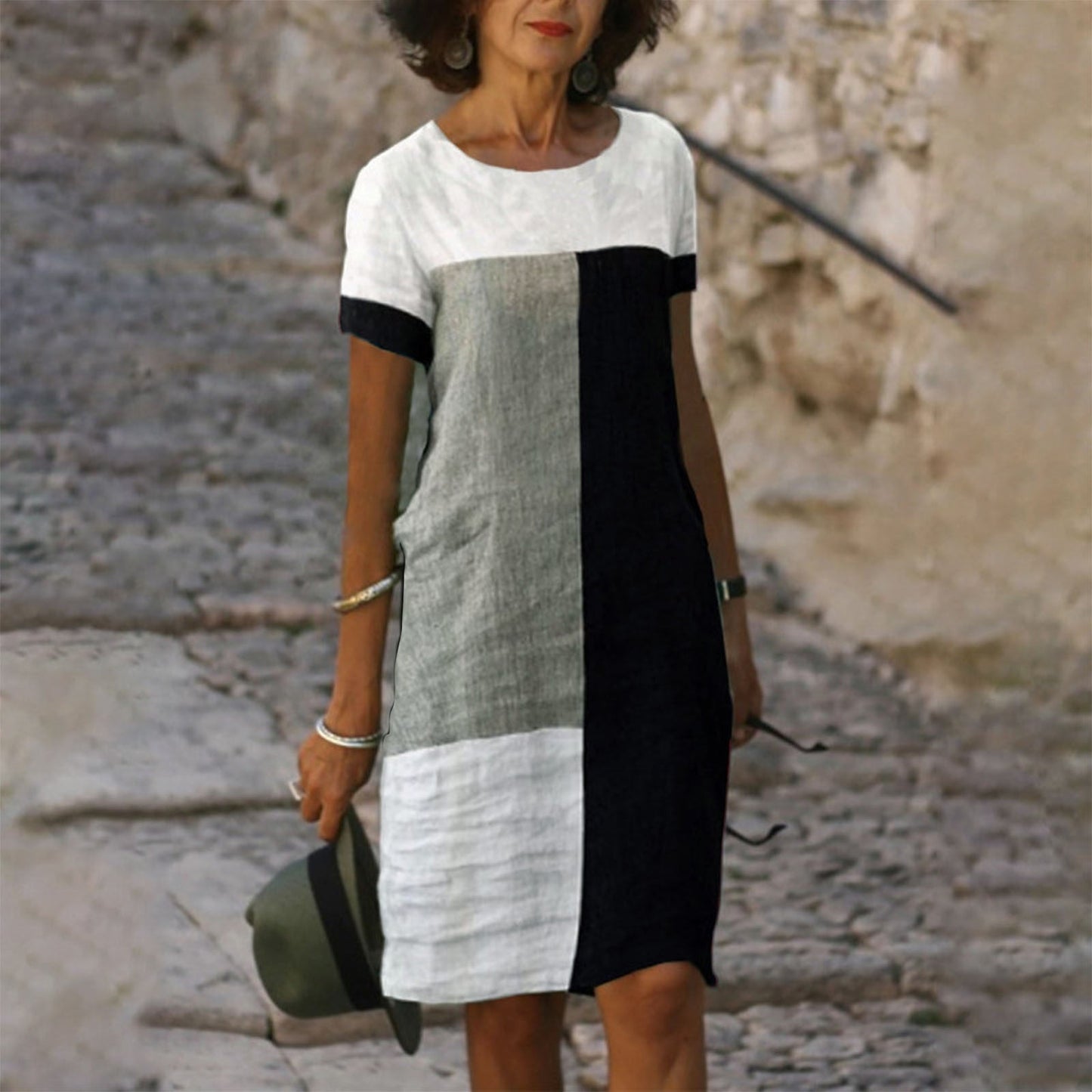 JuliaFashion-Linen Holiday Bohemia Beach Party Boho Dress
