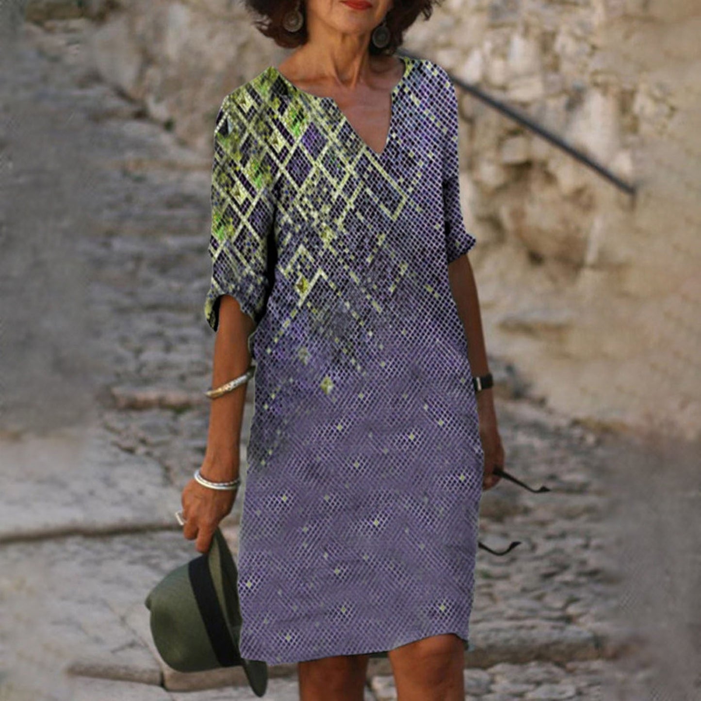 JuliaFashion-Linen Holiday Bohemia Beach Party Boho Dress
