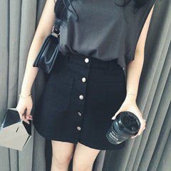 JuliaFashion - Simple All-match Korean Fashion Denim Skirt