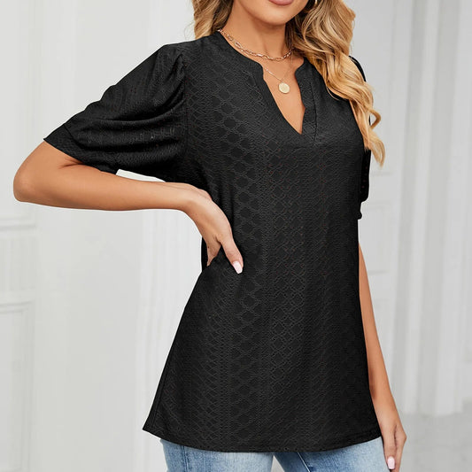 JuliaFashion-European Fashion Hollow-Out Tee