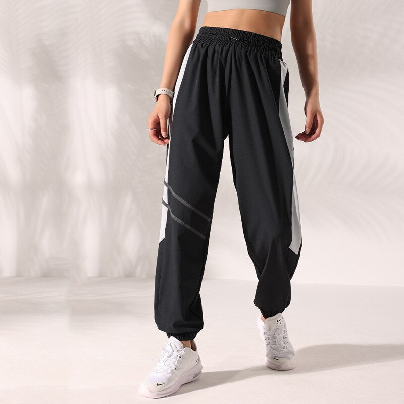 JuliaFashion-Irregular Print Fitness High Waist Jogger Running Harem Pant