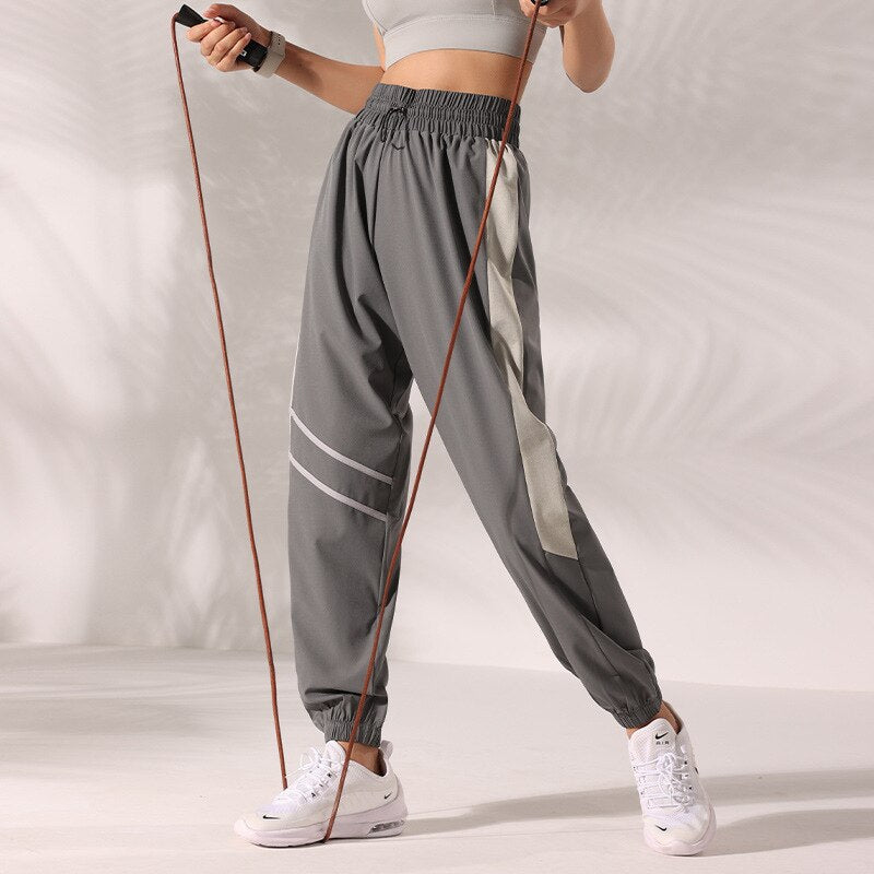 JuliaFashion-Irregular Print Fitness High Waist Jogger Running Harem Pant