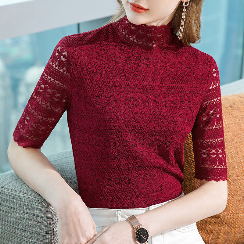 Lace Middle-sleeve T-Shirts