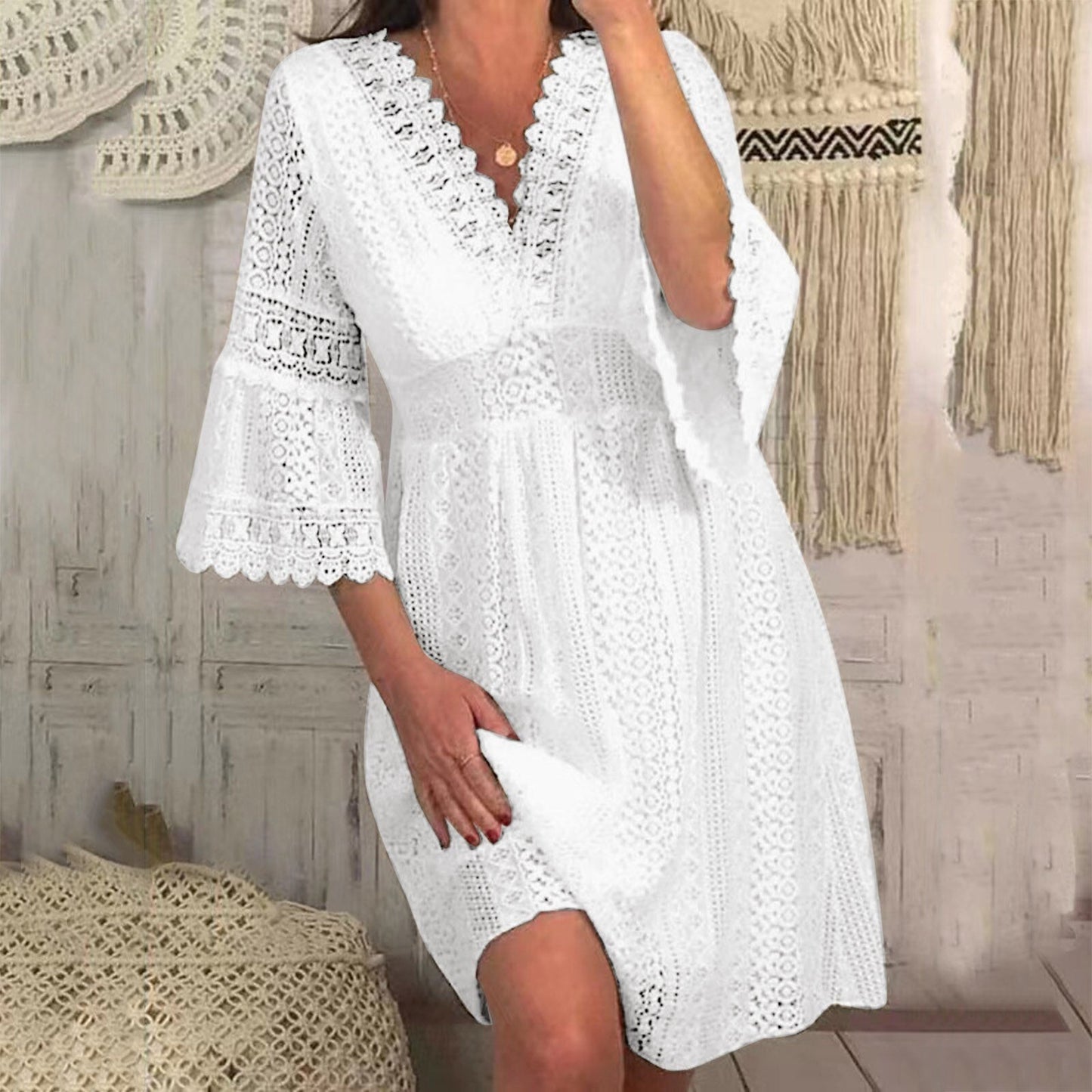 JuliaFashion - 2024 Trendy Elegant Chic Mini Boho Dress