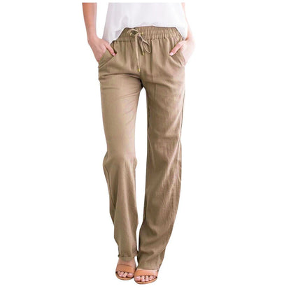 JuliaFashion-Loose Wide-Leg Pocket Ankle-length Length Trousers