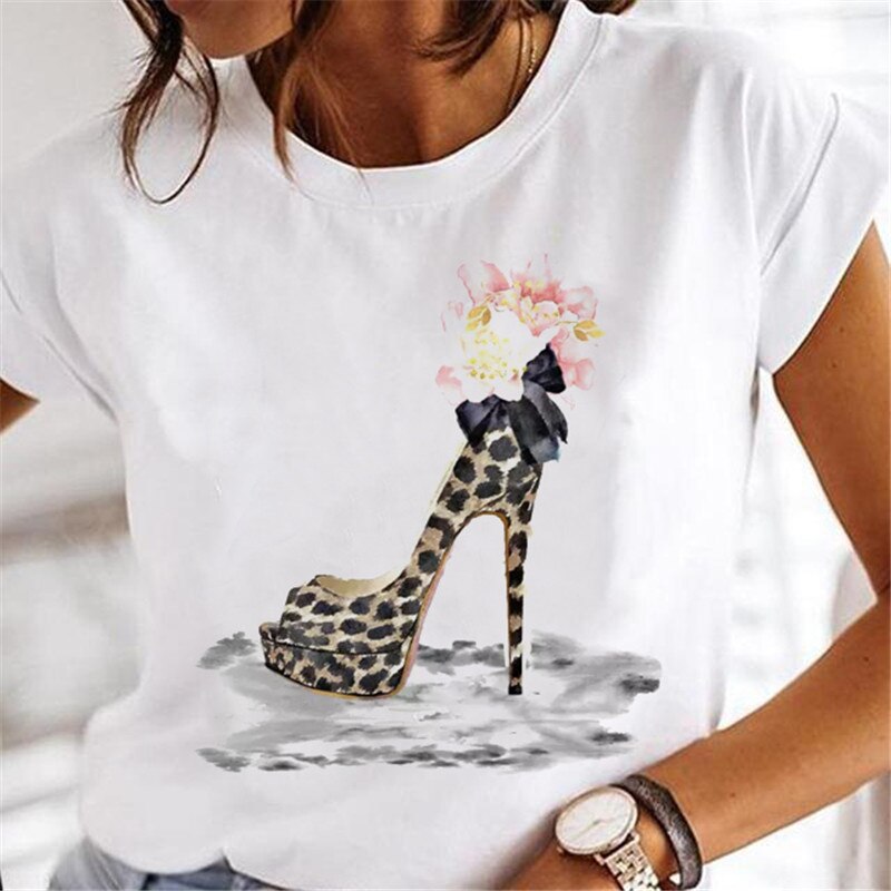 JuliaFashion - 2024 T-shirts Women Sweet Wine Print Girl 90s Cartoon Printing Clothes