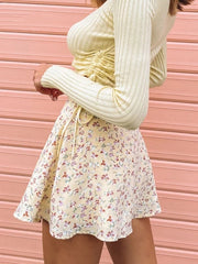 JuliaFashion - JuliaFashion-Boho Floral Print Party Skirt Summer New High Waist Pleated Skirt