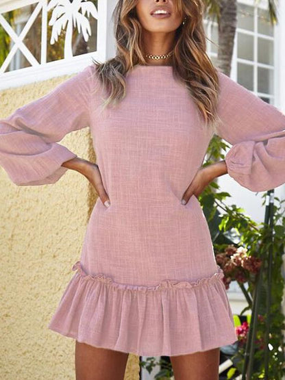 JuliaFashion - Weekend Getaway Ruffled Mini Dress