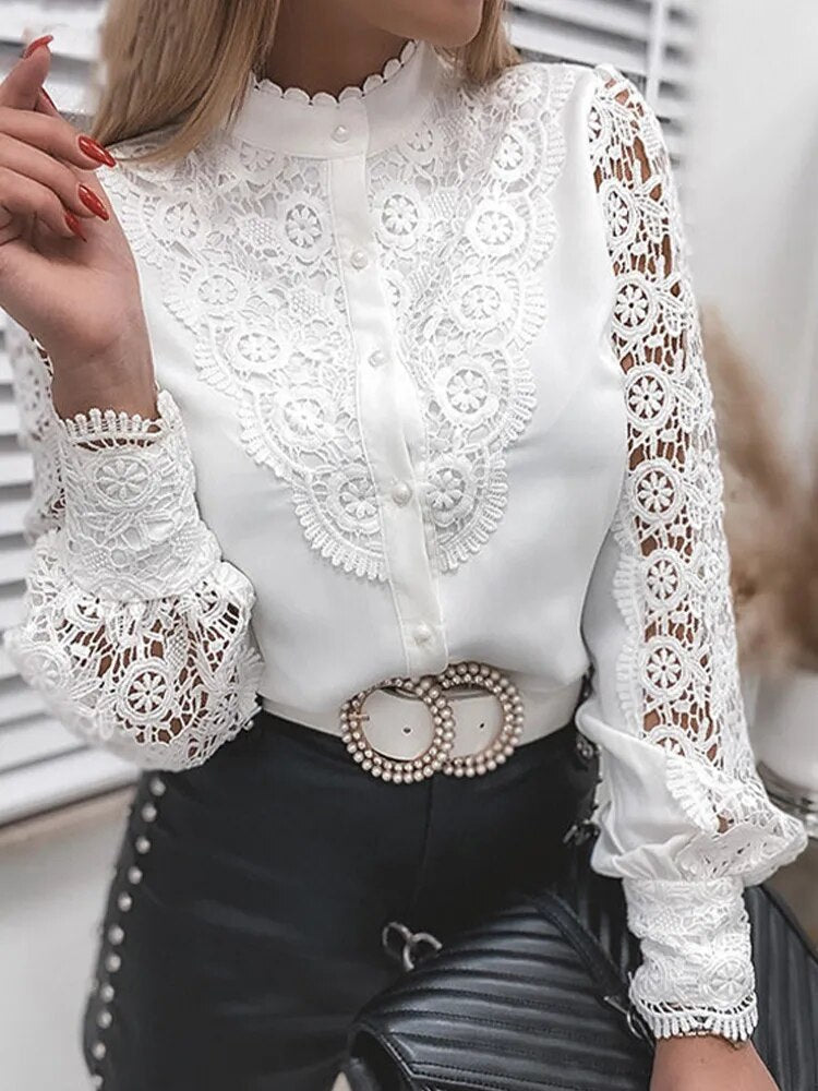 JuliaFashion - 2024 Sexy Hollow Out Long Sleeve Shirt