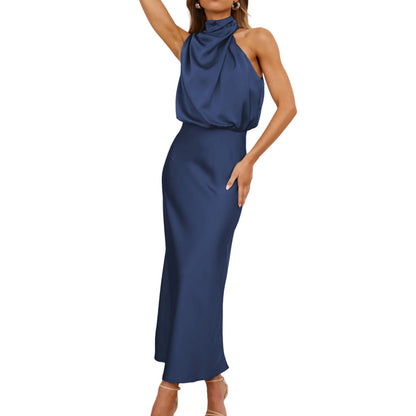 JuliaFashion-Fashion Halter Cocktail Party Maxi Dress