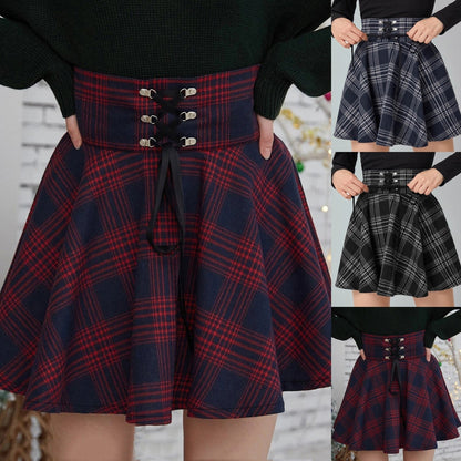 JuliaFashion-Gothic Punk Plaid Zipper Mini Skirt