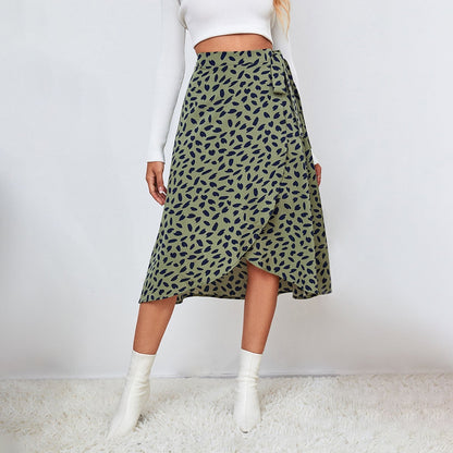 JuliaFashion-Irregular Hem Pleated Skirt