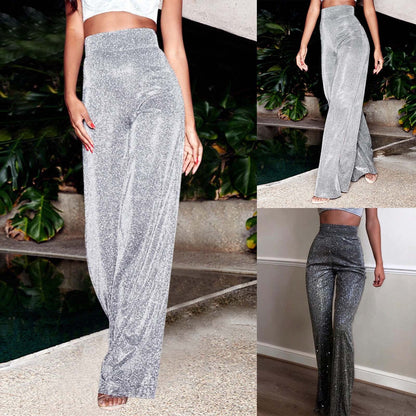 JuliaFashion - 2024 Sparkly Sequin Flare Party Pants