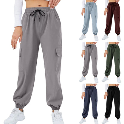 JuliaFashion-Casual Mid Waist Baggy Cargo Pants