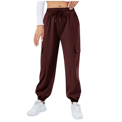 JuliaFashion-Casual Mid Waist Baggy Cargo Pants