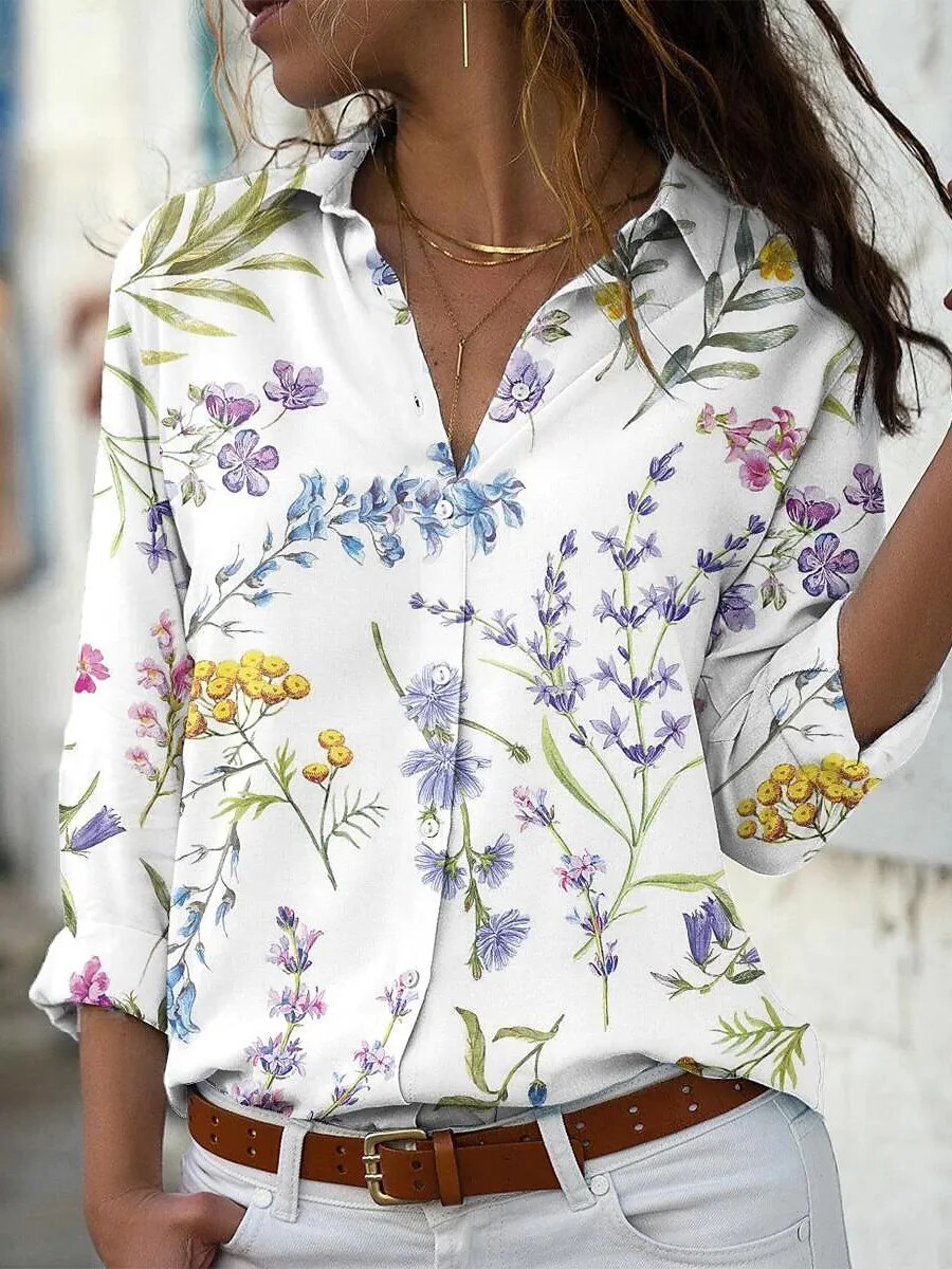 JuliaFashion-Casual Streetwear Print Blouses