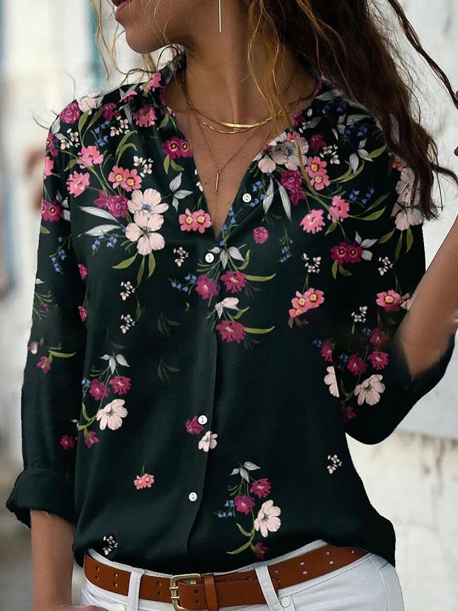 JuliaFashion-Casual Streetwear Print Blouses