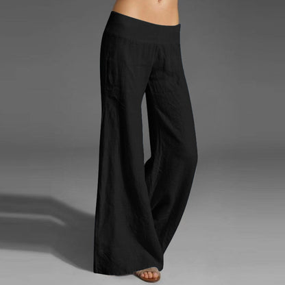 JuliaFashion - 2024  Solid Cotton Drawstring Casual Long Pants