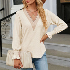JuliaFashion-Elegant Y2k V-Neck Blouse
