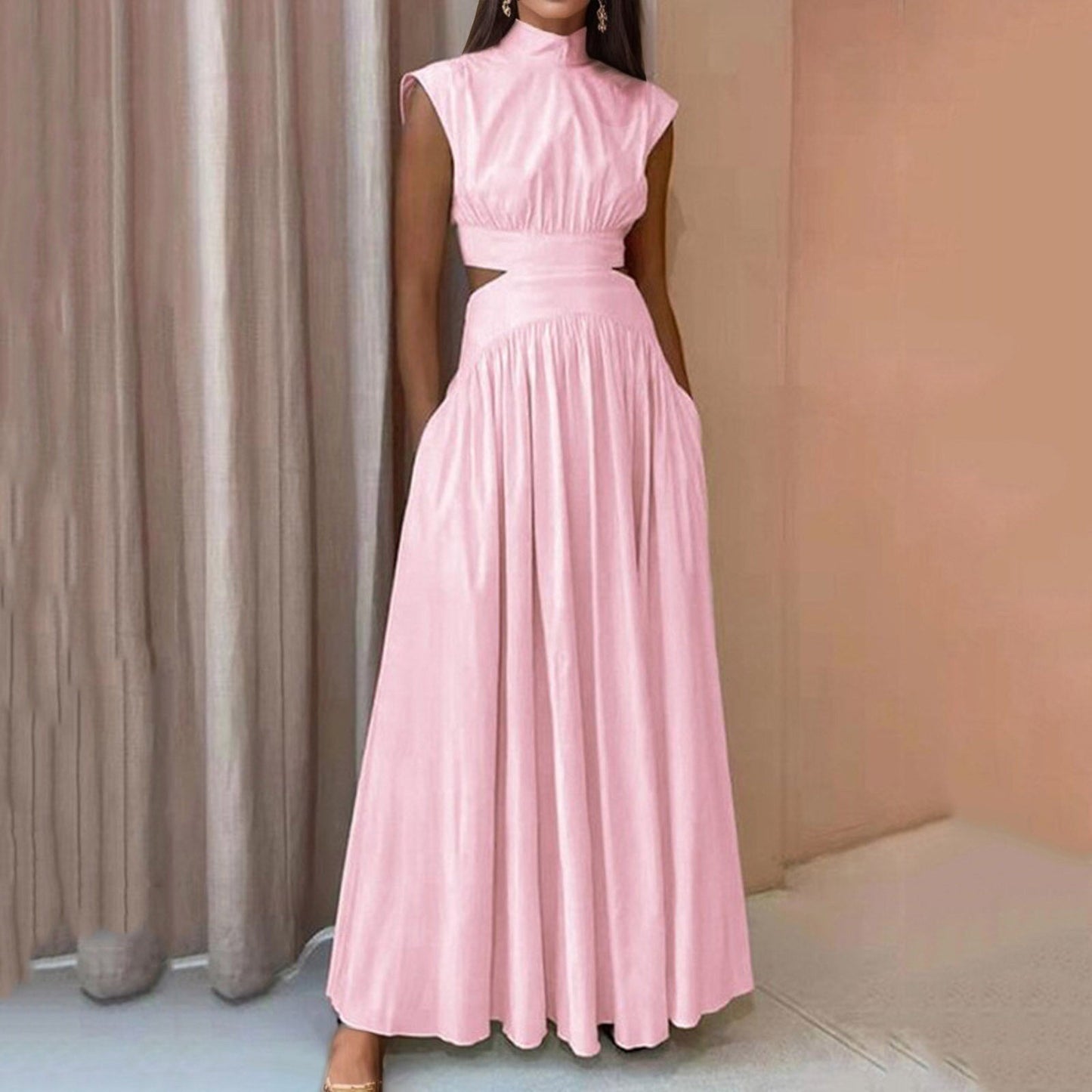JuliaFashion-Hollow Out Backless Summer Dress