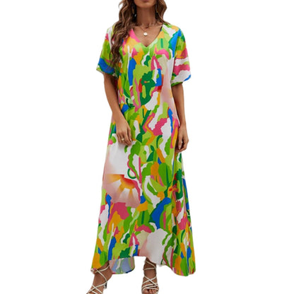 JuliaFashion-Casual Loose Bohemian Style Boho Dress