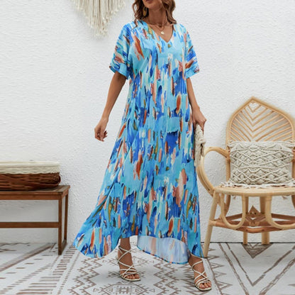 JuliaFashion-Casual Loose Bohemian Style Boho Dress