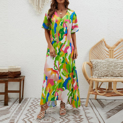 JuliaFashion-Casual Loose Bohemian Style Boho Dress