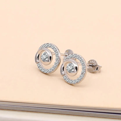 JuliaFashion - 2024 Rose Gold Round Cubic Zircon Earrings