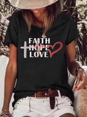 JuliaFashion - 2024 Women's Summer Abstract Printed Tee Shirt Round Neck Tops
