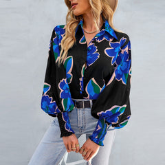 JuliaFashion - 2024 Women's Daily Floral Long Sleeve Pocket Button Tops