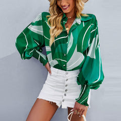 JuliaFashion - 2024 Women's Daily Floral Long Sleeve Pocket Button Tops