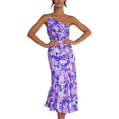 JuliaFashion - 2024 Slim Off Shoulder Floral Sundress Party Dress