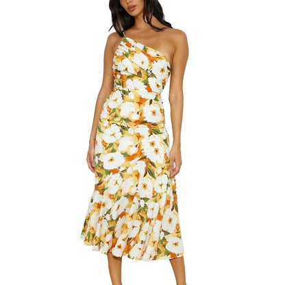 JuliaFashion - 2024 Slim Off Shoulder Floral Sundress Party Dress