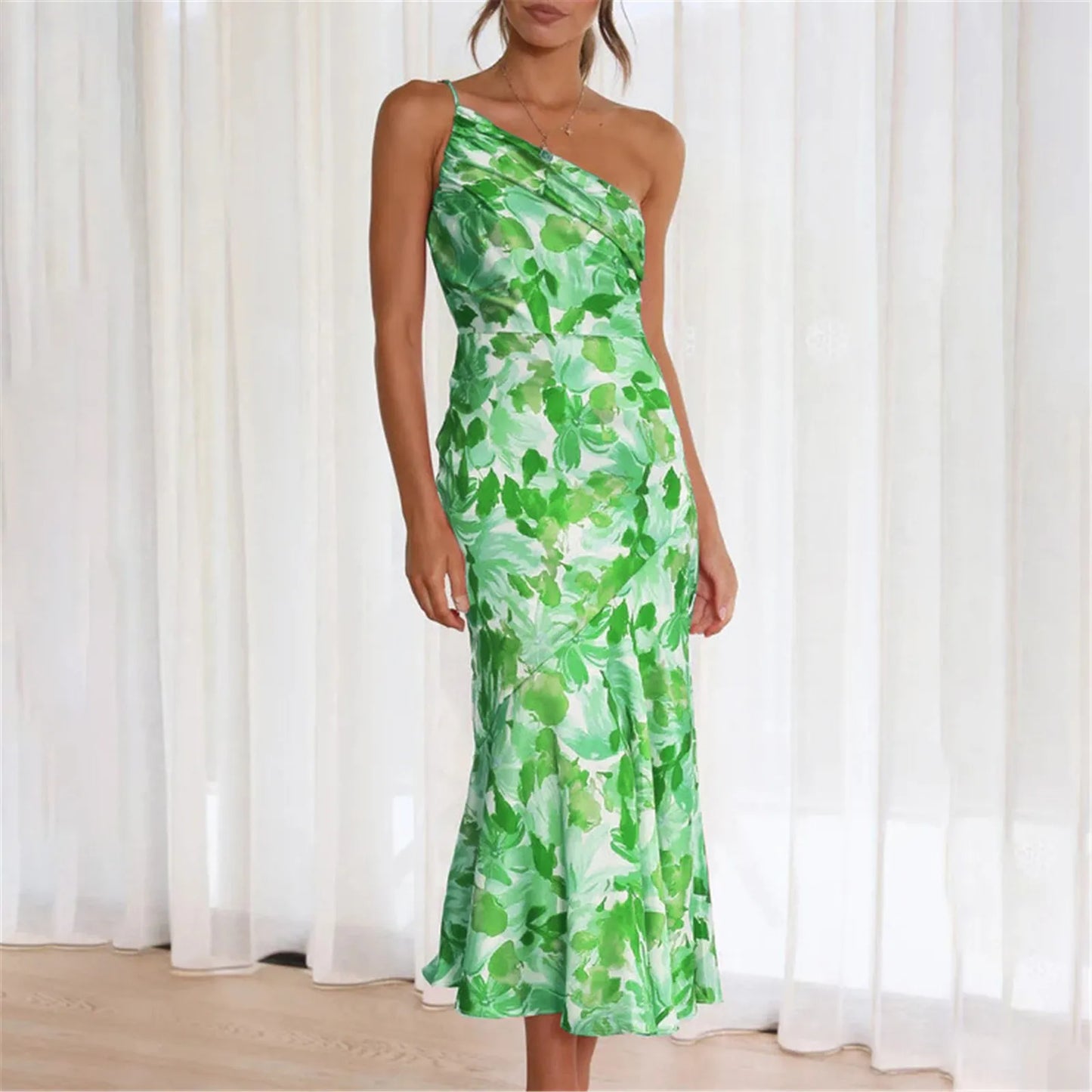 JuliaFashion - 2024 Slim Off Shoulder Floral Sundress Party Dress