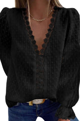 JuliaFashion - 2024 Vintage Elegant Lace Chiffon Tee