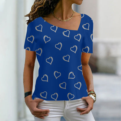 JuliaFashion - 2024 Women's Casual Loose Short Sleeve Printed Short Sleeve T-Shirt