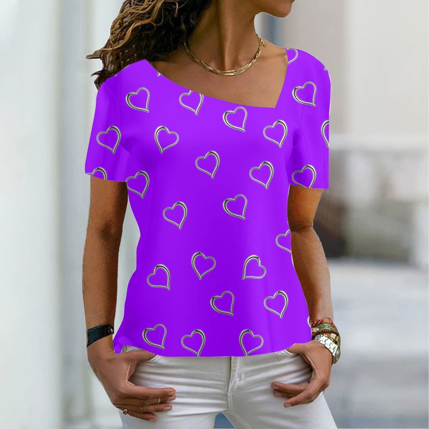 JuliaFashion - 2024 Women's Casual Loose Short Sleeve Printed Short Sleeve T-Shirt