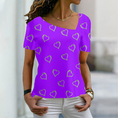JuliaFashion - 2024 Women's Casual Loose Short Sleeve Printed Short Sleeve T-Shirt